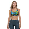 Graffiti Backdrop Print Sports Bra-grizzshop