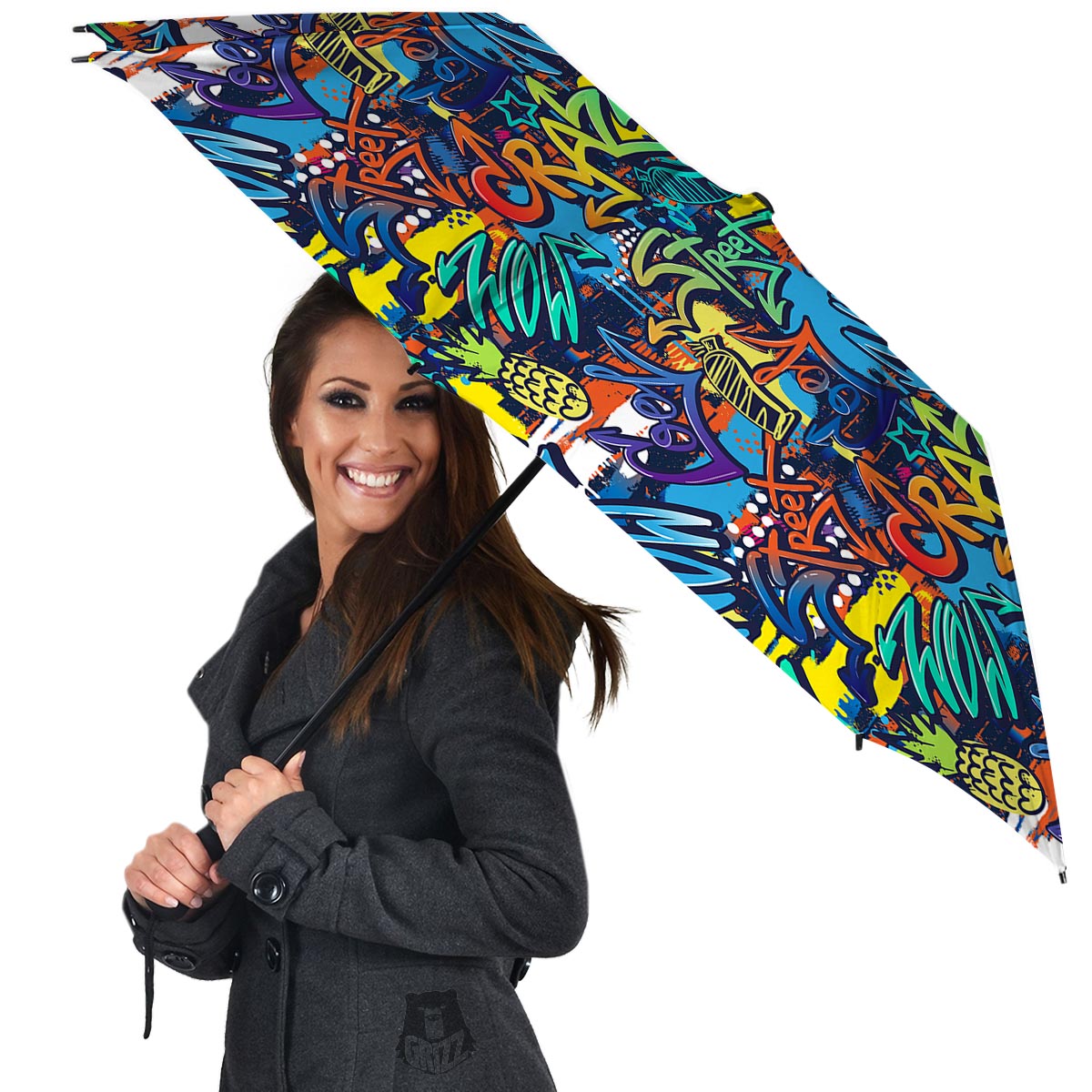 Graffiti Backdrop Print Umbrella-grizzshop