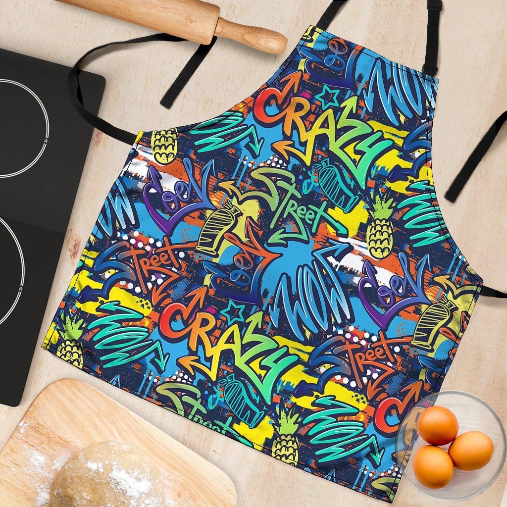 Graffiti Backdrop Print Women's Apron-grizzshop