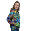 Graffiti Backdrop Print Women's Hoodie-grizzshop