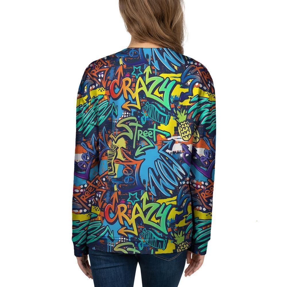 Graffiti Backdrop Print Women's Sweatshirt-grizzshop