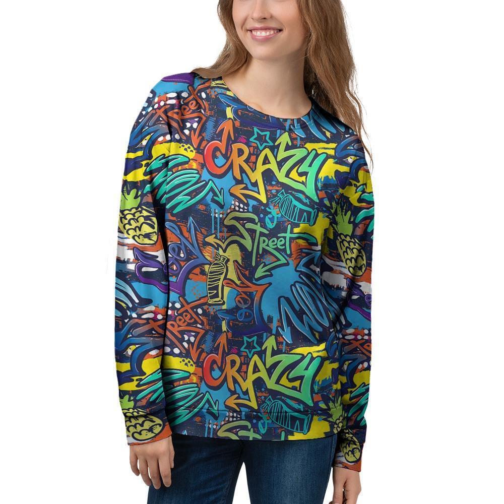 Graffiti Backdrop Print Women's Sweatshirt-grizzshop