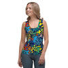 Graffiti Backdrop Print Women's Tank Top-grizzshop