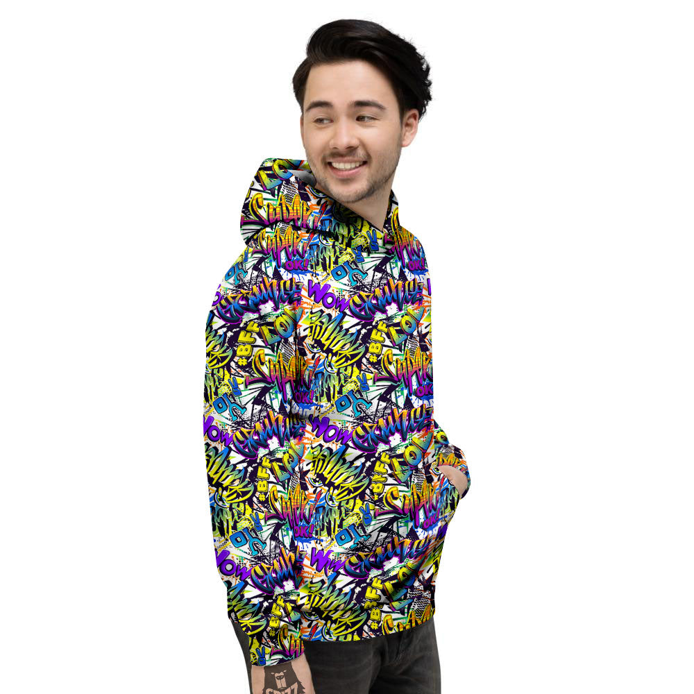 Graffiti Colorful Print Pattern Men's Hoodie-grizzshop