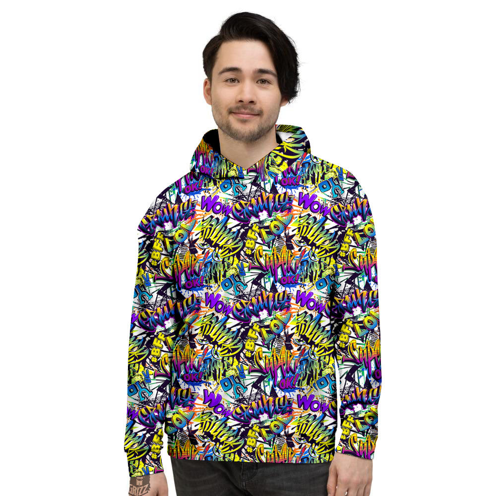 Graffiti Colorful Print Pattern Men's Hoodie-grizzshop