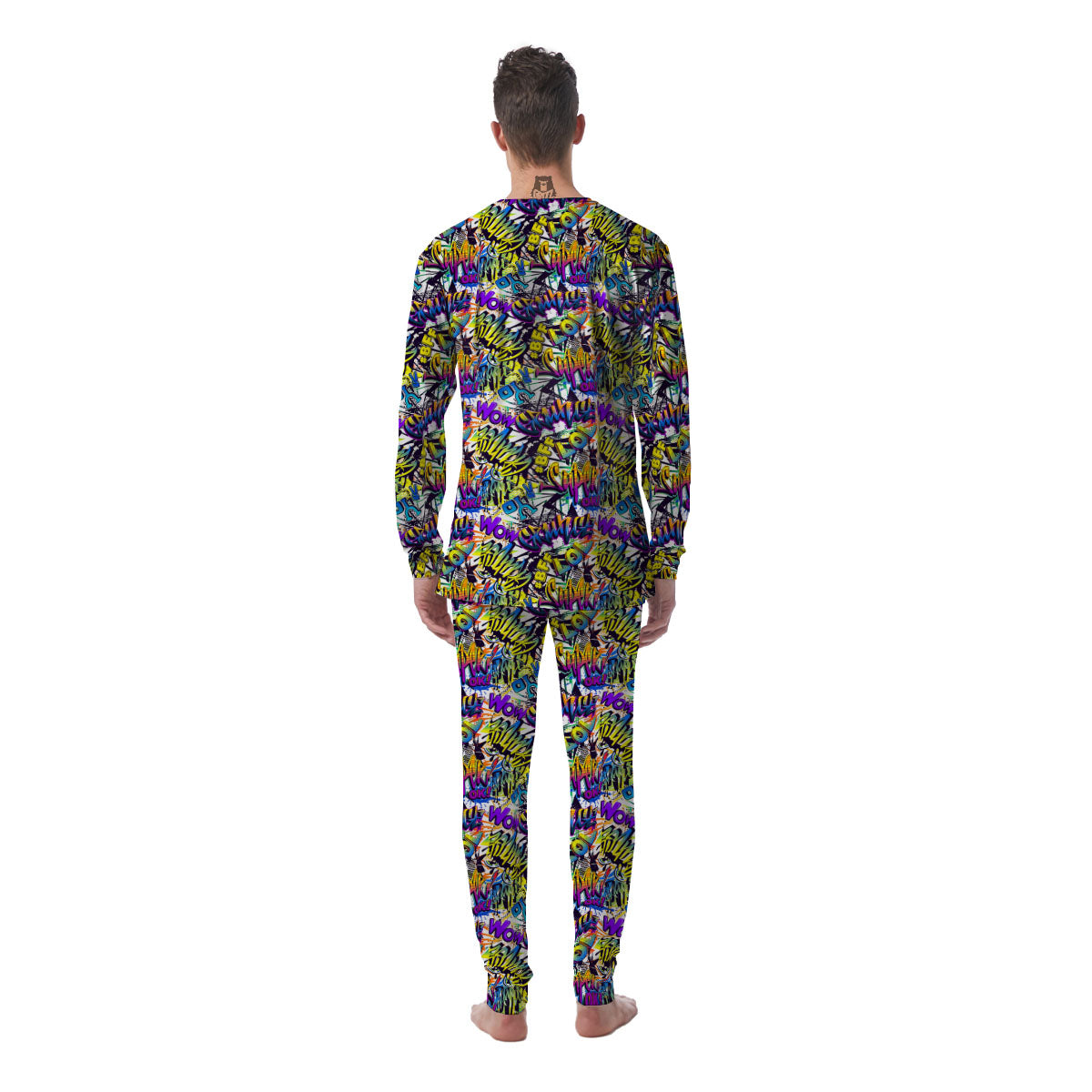 Graffiti Colorful Print Pattern Men's Pajamas-grizzshop