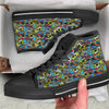 Graffiti Funky Print Pattern Black High Top Shoes-grizzshop