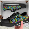 Graffiti Funky Print Pattern Black Low Top Shoes-grizzshop