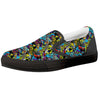 Graffiti Funky Print Pattern Black Slip On Shoes-grizzshop