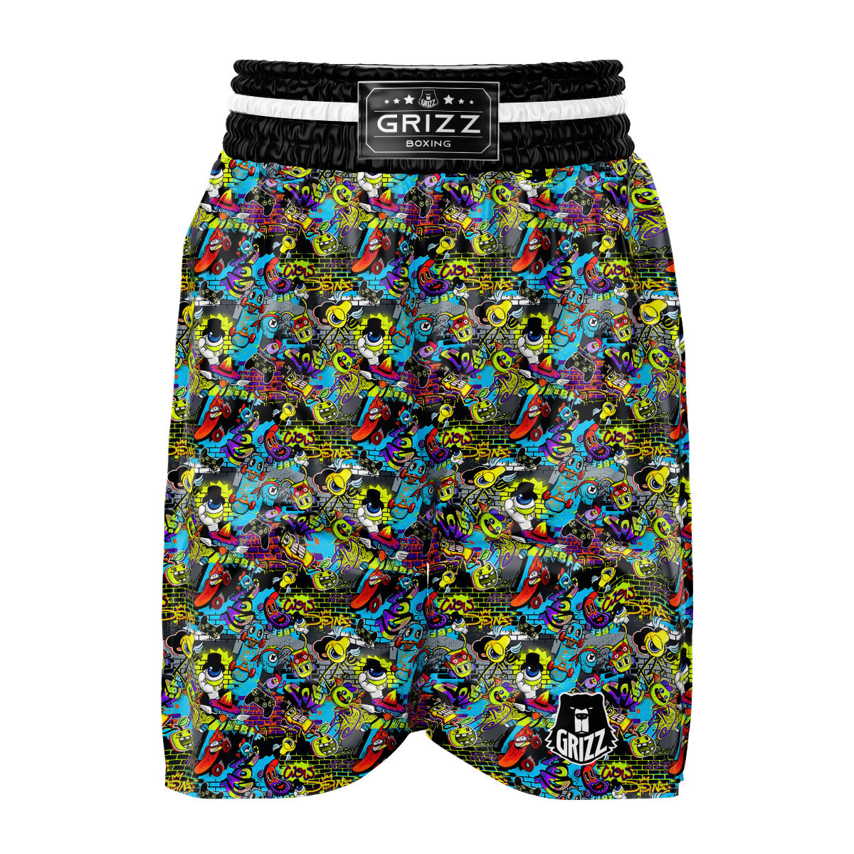 Graffiti Funky Print Pattern Boxing Shorts-grizzshop