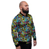 Graffiti Funky Print Pattern Men's Bomber Jacket-grizzshop