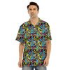 Graffiti Funky Print Pattern Men's Hawaiian Shirt-grizzshop