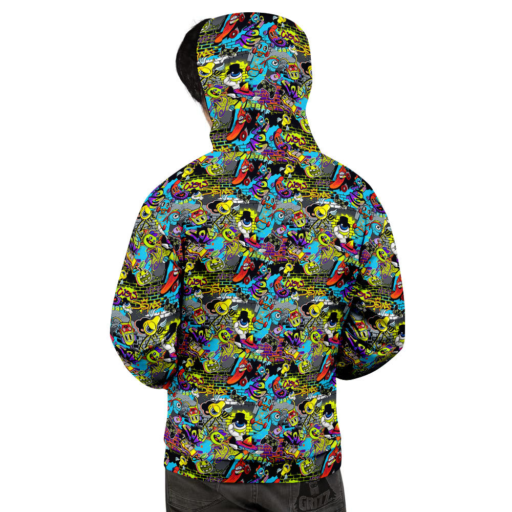 Graffiti Funky Print Pattern Men's Hoodie-grizzshop