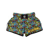 Graffiti Funky Print Pattern Muay Thai Boxing Shorts-grizzshop