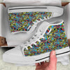 Graffiti Funky Print Pattern White High Top Shoes-grizzshop