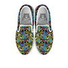 Graffiti Funky Print Pattern White Slip On Shoes-grizzshop