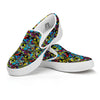 Graffiti Funky Print Pattern White Slip On Shoes-grizzshop