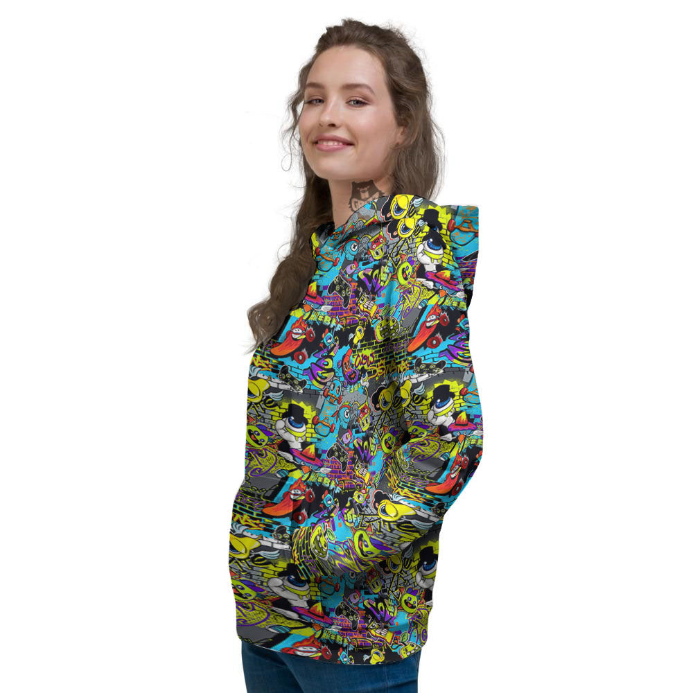 Graffiti Funky Print Pattern Women's Hoodie-grizzshop