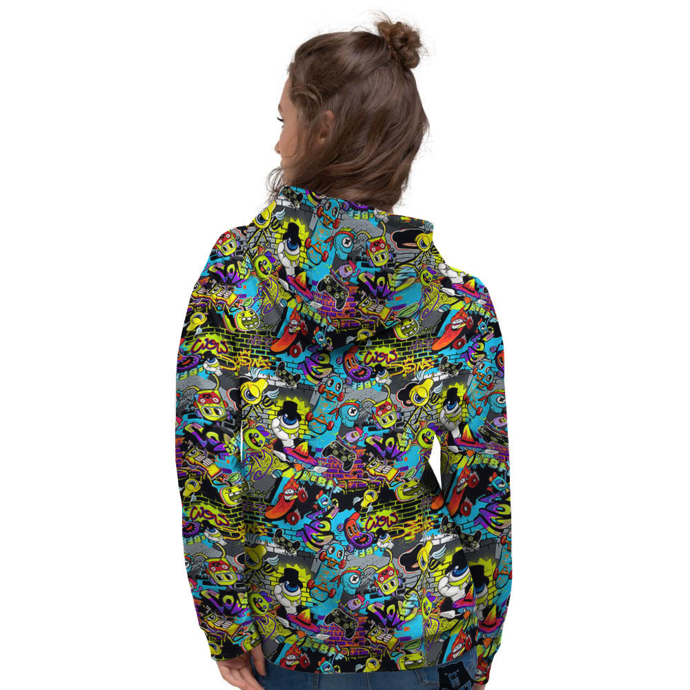 Graffiti Funky Print Pattern Women's Hoodie-grizzshop