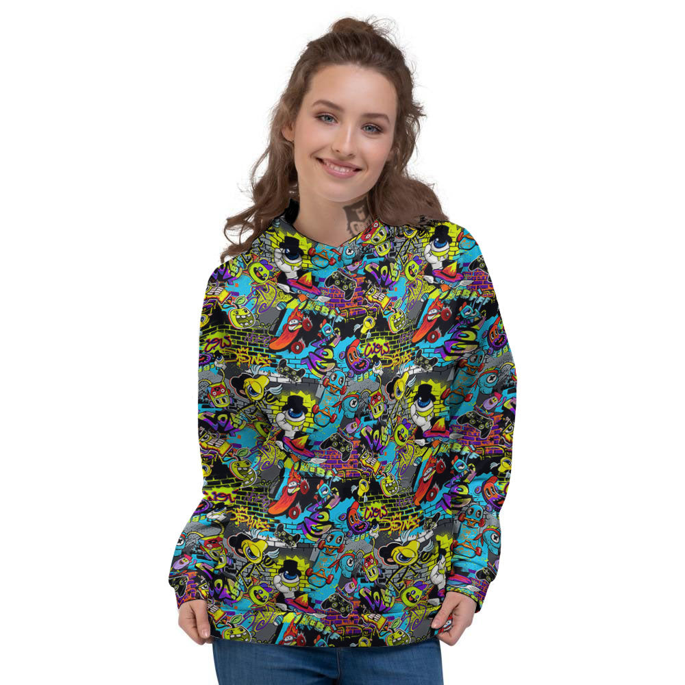Graffiti Funky Print Pattern Women's Hoodie-grizzshop