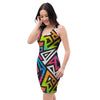 Graffiti Geometric Abstract Bodycon Dress-grizzshop