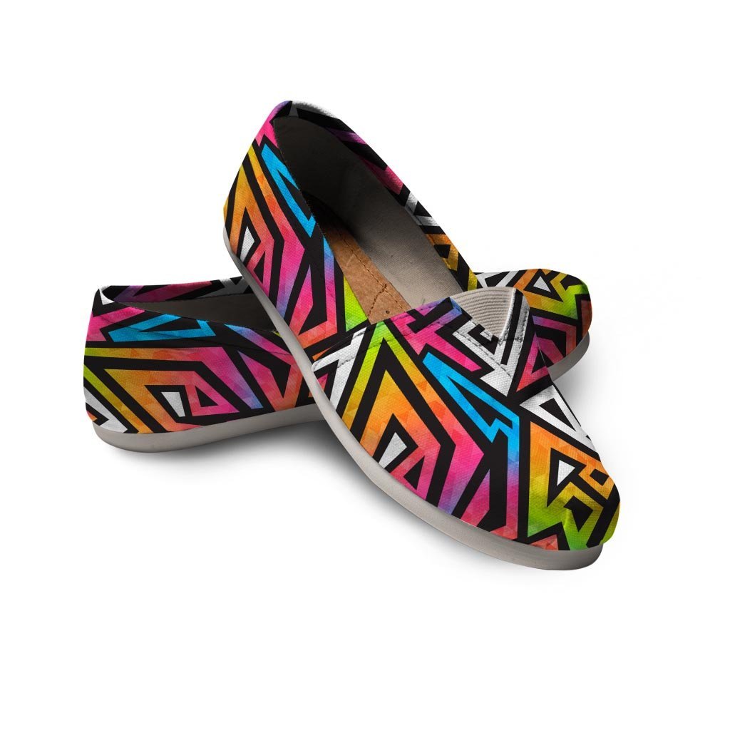 Graffiti Geometric Abstract Canvas Shoes-grizzshop