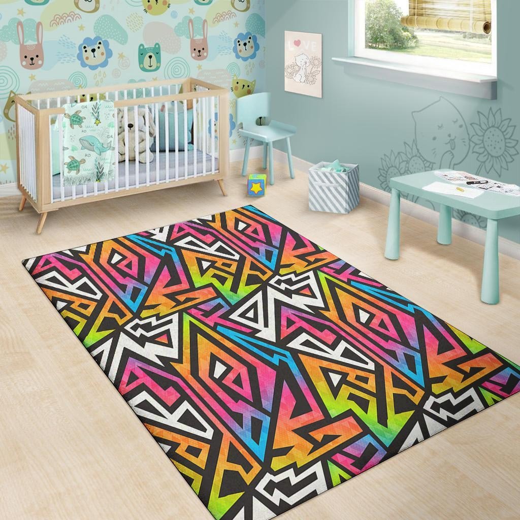 Graffiti Geometric Abstract Floor Mat-grizzshop