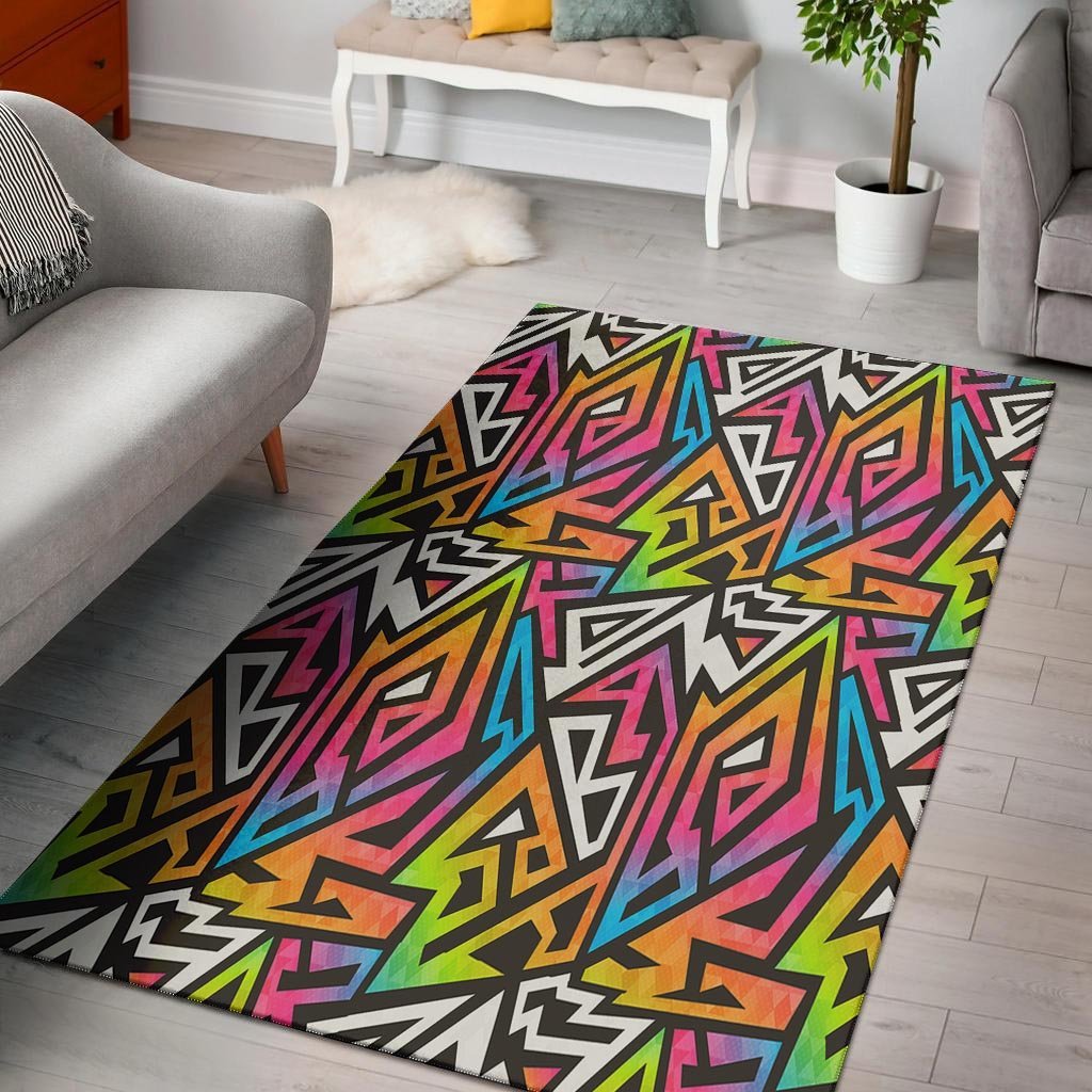 Graffiti Geometric Abstract Floor Mat-grizzshop