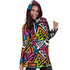 Graffiti Geometric Abstract Hoodie Dress-grizzshop