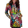 Graffiti Geometric Abstract Hoodie Dress-grizzshop