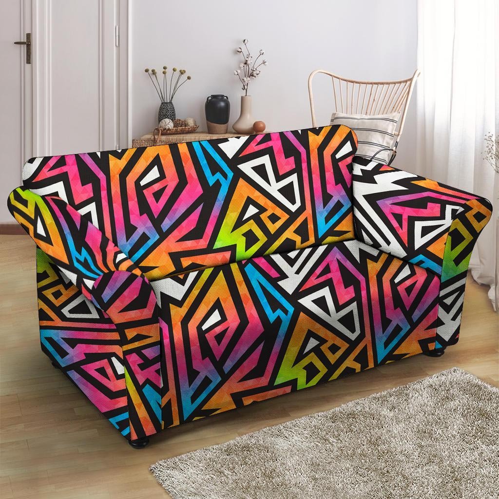 Graffiti Geometric Abstract Loveseat Cover-grizzshop