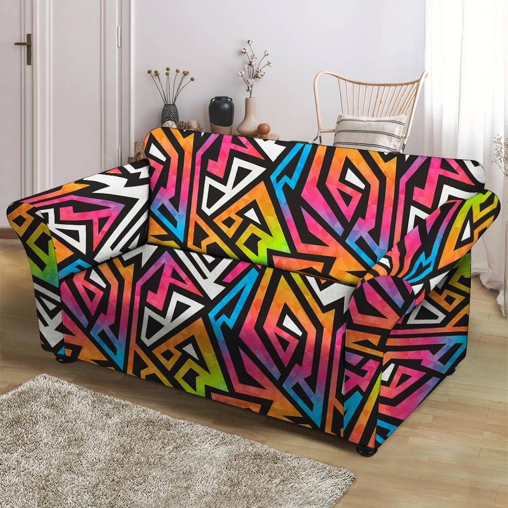 Graffiti Geometric Abstract Loveseat Cover-grizzshop