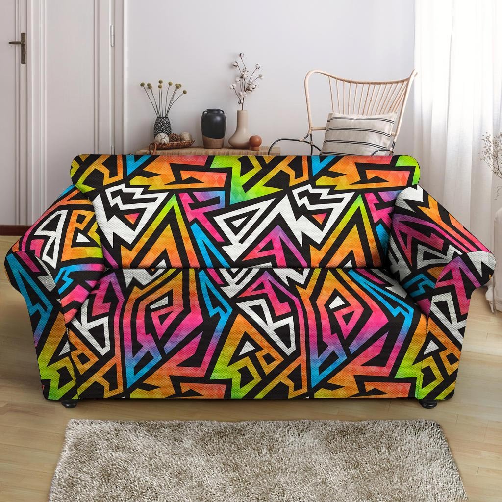 Graffiti Geometric Abstract Loveseat Cover-grizzshop