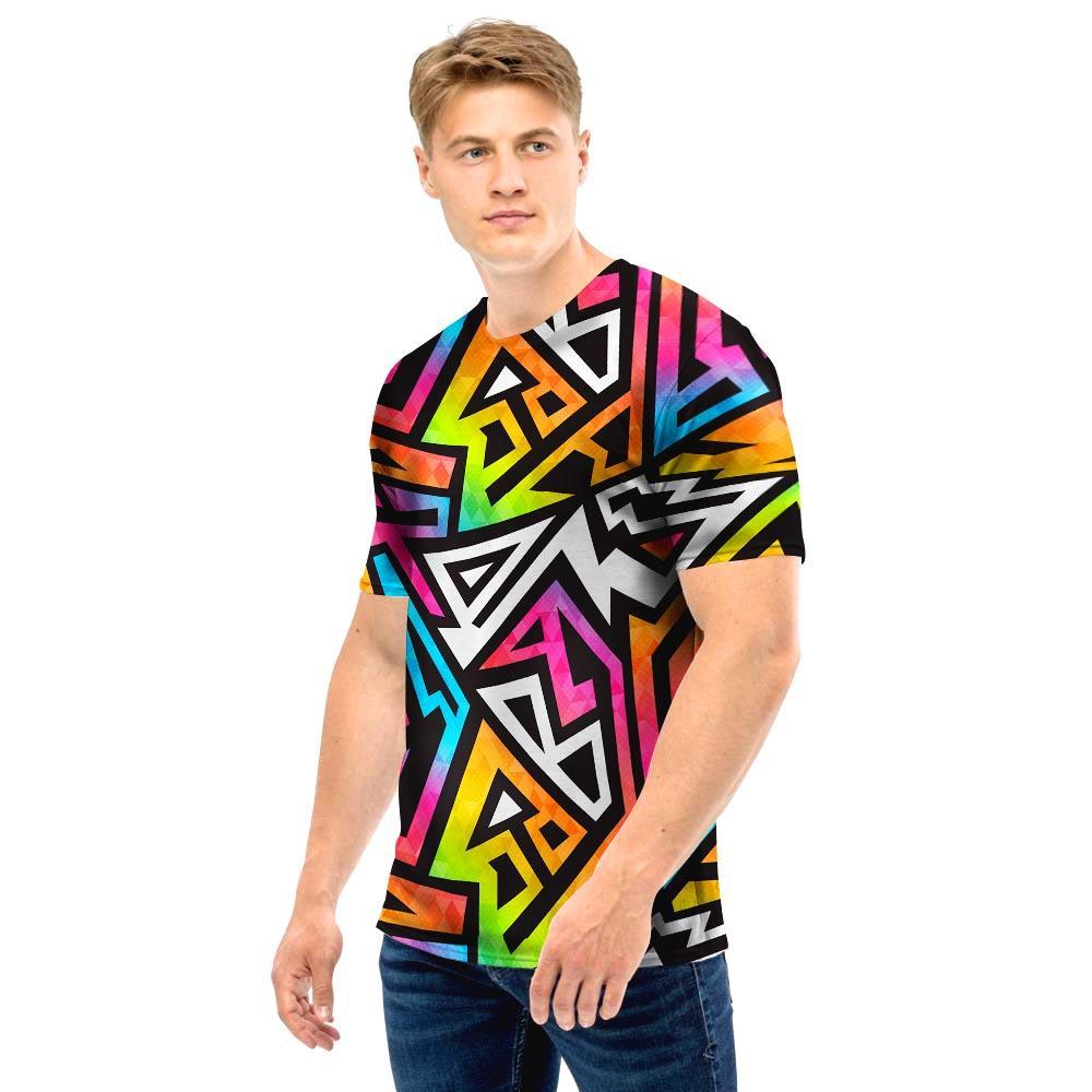 Graffiti Geometric Abstract Men T Shirt-grizzshop