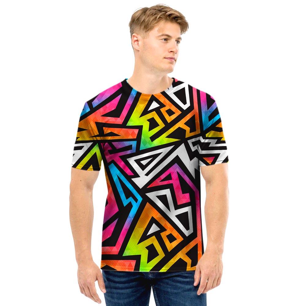 Graffiti Geometric Abstract Men T Shirt-grizzshop