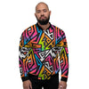 Graffiti Geometric Abstract Men's Bomber Jacket-grizzshop