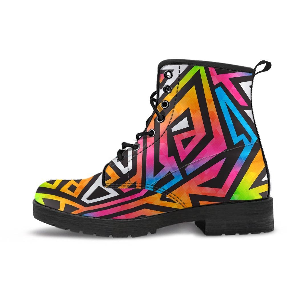 Graffiti Geometric Abstract Men's Boots-grizzshop