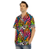 Graffiti Geometric Abstract Men’s Hawaiian Shirt-grizzshop