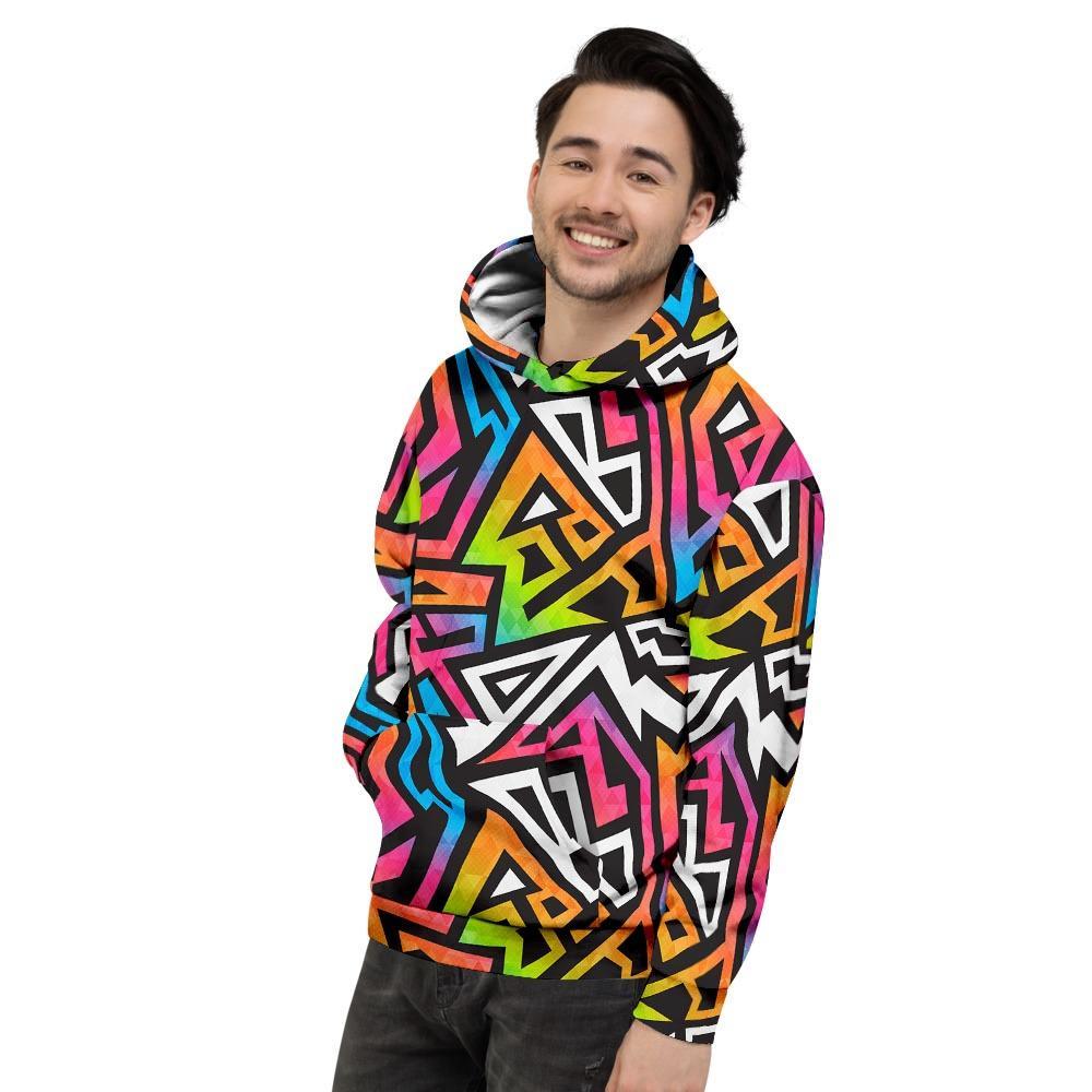 Graffiti Geometric Abstract Men's Hoodie-grizzshop