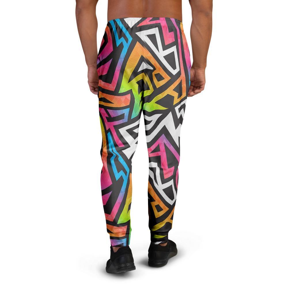 Graffiti Geometric Abstract Men's Joggers-grizzshop