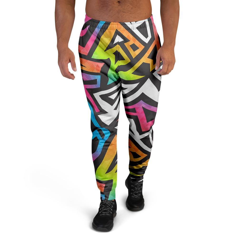 Graffiti Geometric Abstract Men's Joggers-grizzshop