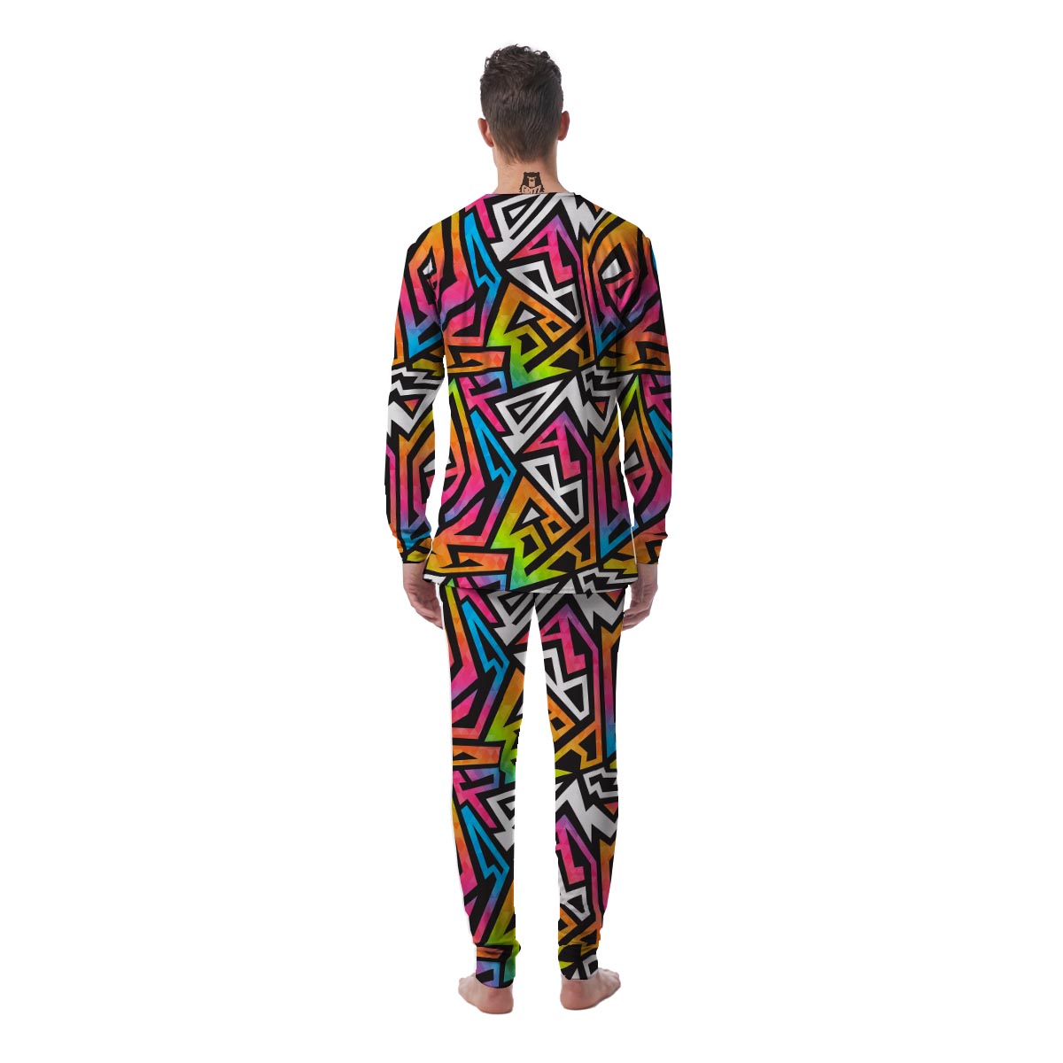 Graffiti Geometric Abstract Men's Pajamas-grizzshop