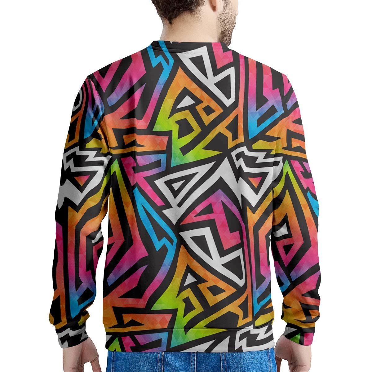 Graffiti Geometric Abstract Men's Sweatshirt-grizzshop