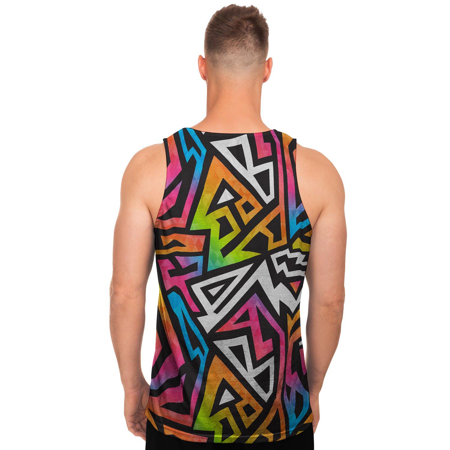 Graffiti Geometric Abstract Men's Tank Tops-grizzshop