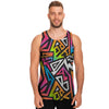 Graffiti Geometric Abstract Men's Tank Tops-grizzshop