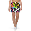 Graffiti Geometric Abstract Mini Skirt-grizzshop