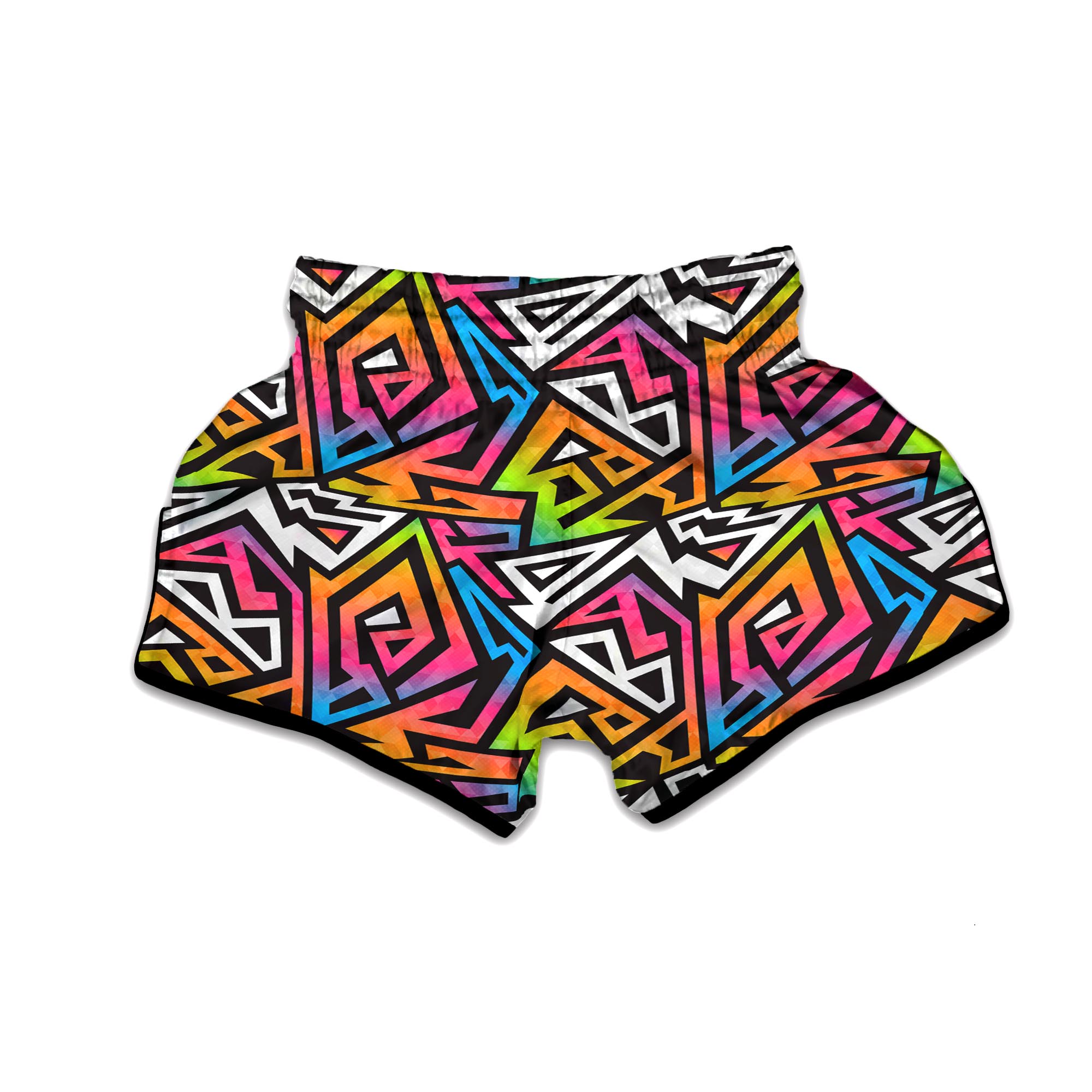 Graffiti Geometric Abstract Muay Thai Boxing Shorts-grizzshop