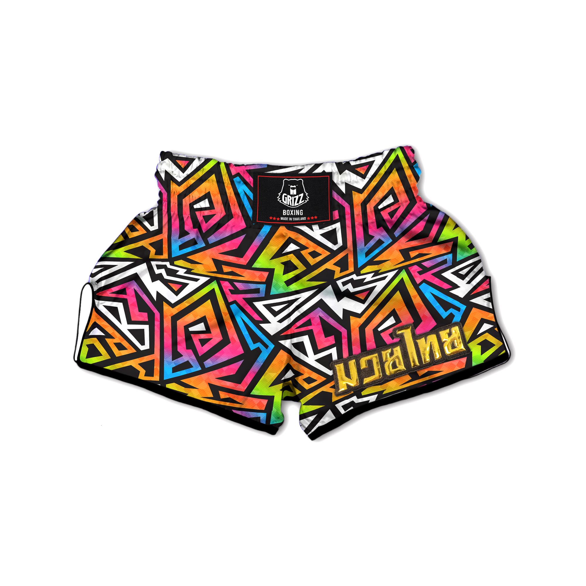 Graffiti Geometric Abstract Muay Thai Boxing Shorts-grizzshop