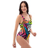 Graffiti Geometric Abstract One Piece Swimsuite-grizzshop