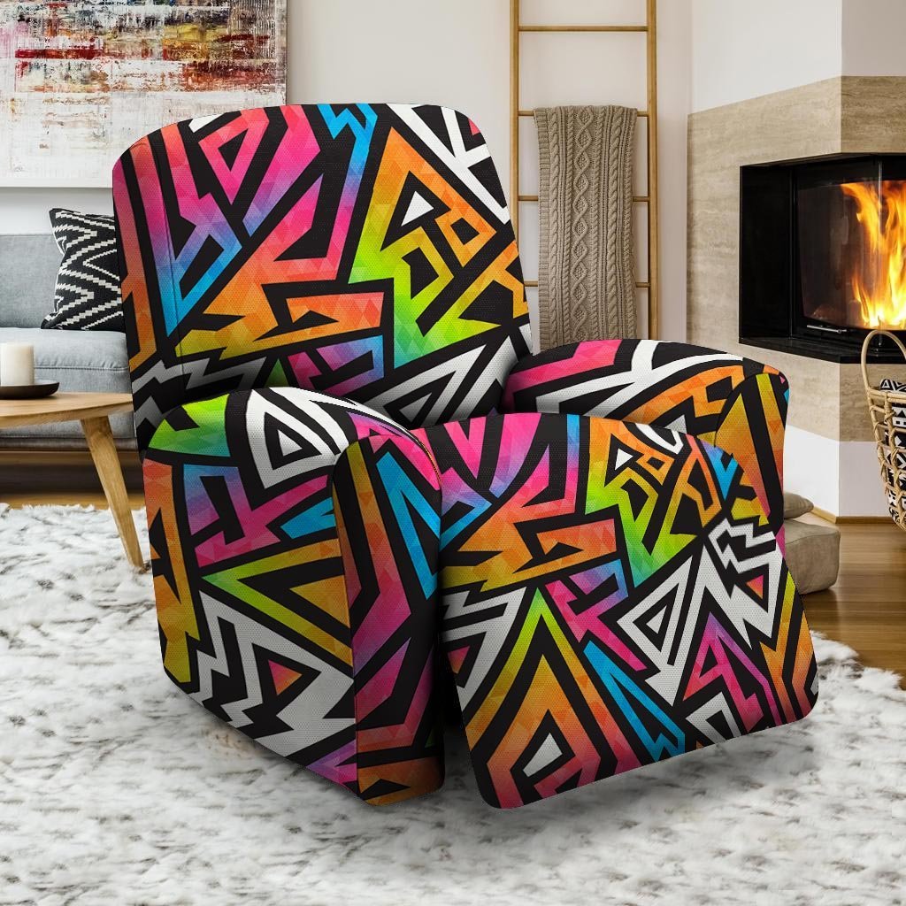 Graffiti Geometric Abstract Recliner Cover-grizzshop